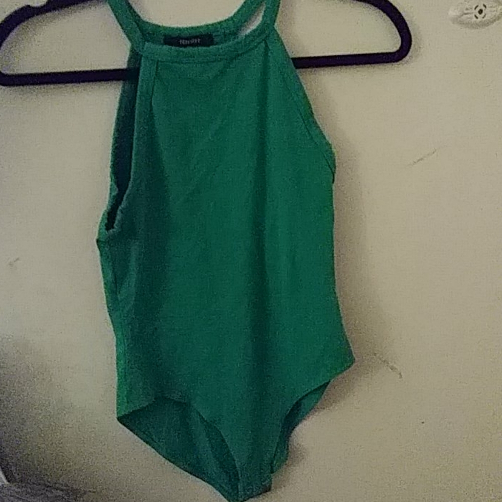 Forever21 Green body backless bodysuit size S